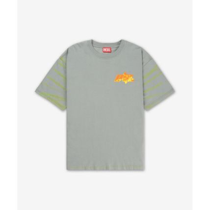 DIESEL Short Sleeve T-Shirt - Neutral Grey
