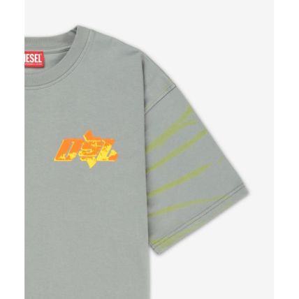 DIESEL Short Sleeve T-Shirt - Neutral Grey
