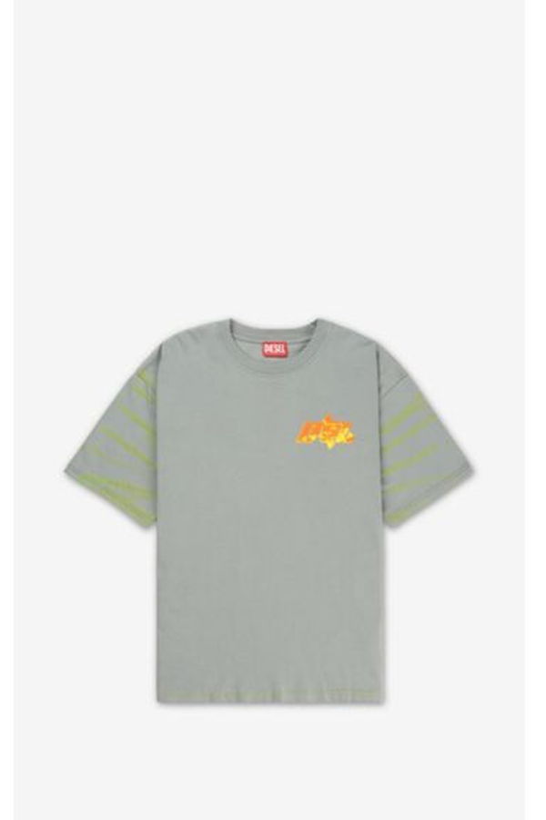 DIESEL Short Sleeve T-Shirt - Neutral Grey