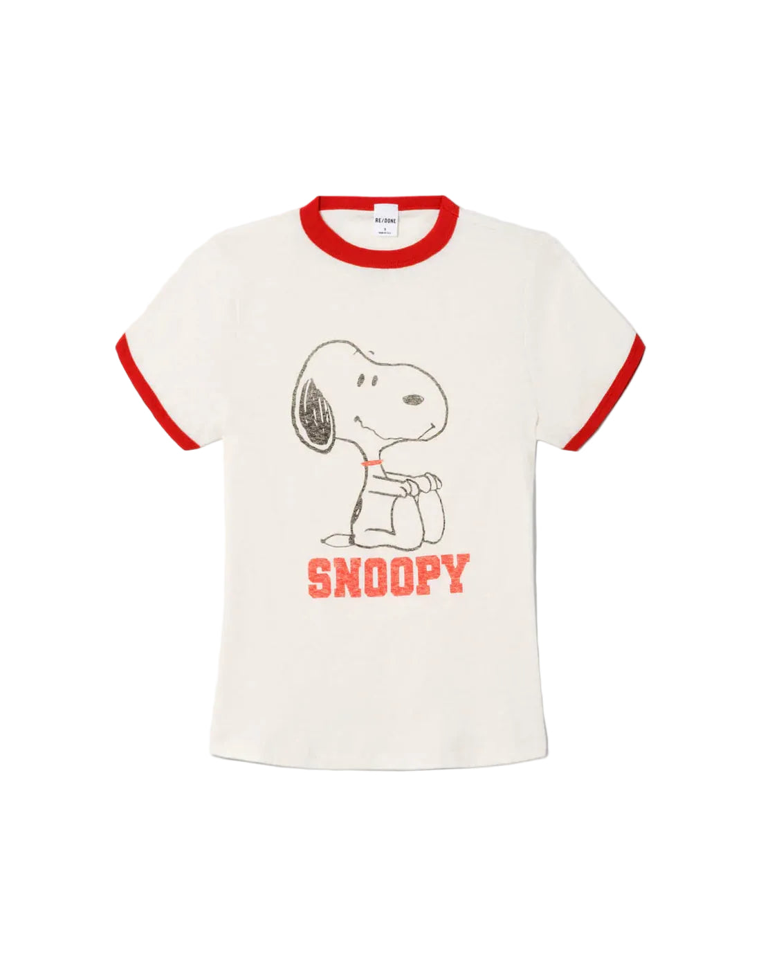 RE/DONE 60's Slim Ringer Snoopy Tee