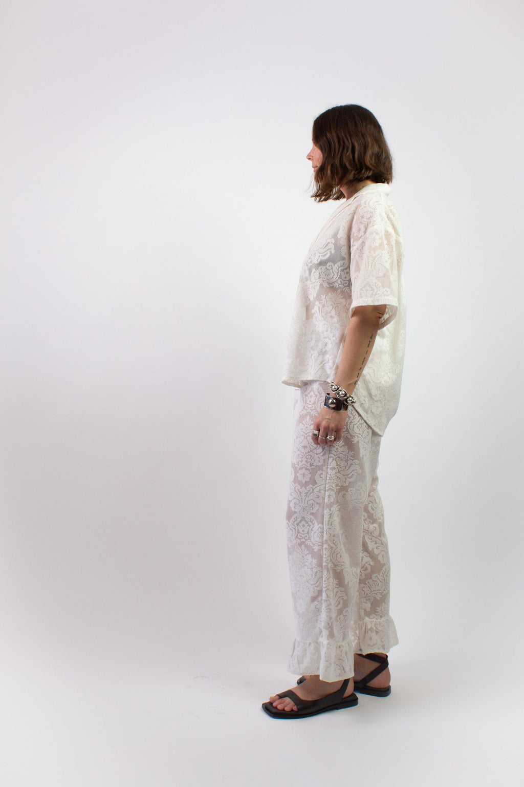 A Bronze Age Lace Romeo Button Down Top