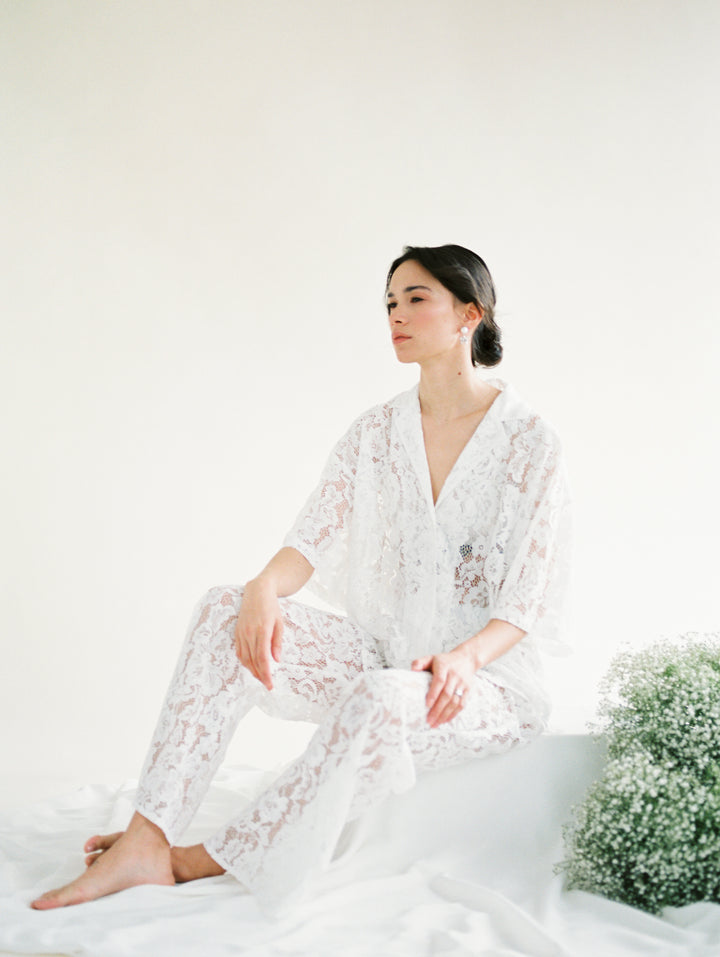 A Bronze Age Lace Romeo Button Down Top