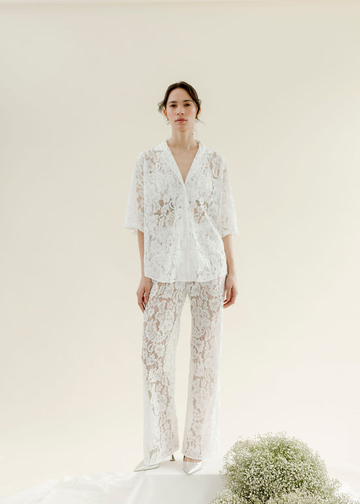 A Bronze Age Lace Romeo Button Down Top