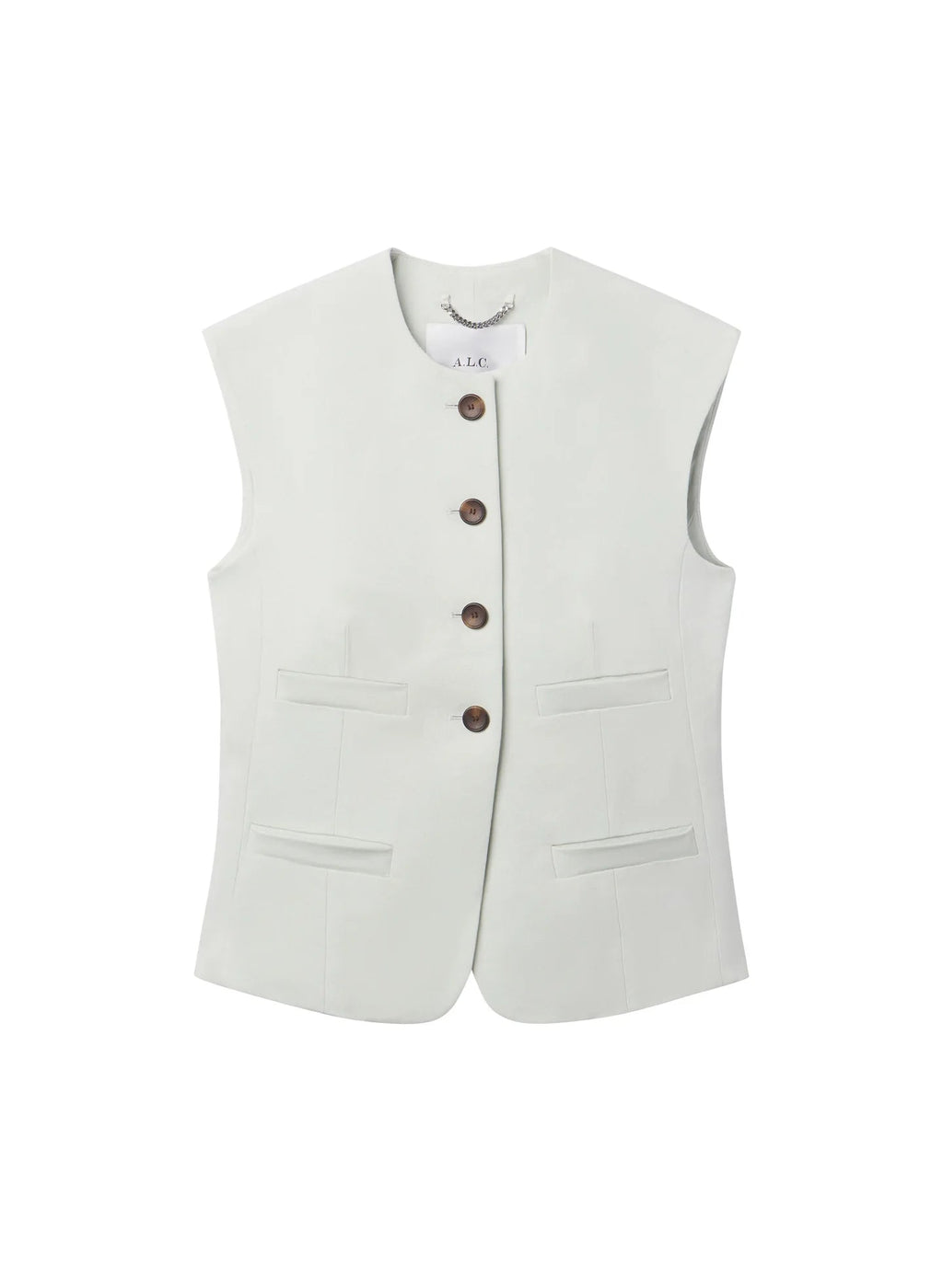A.L.C. Georgie Linen Vest - Pale Mint