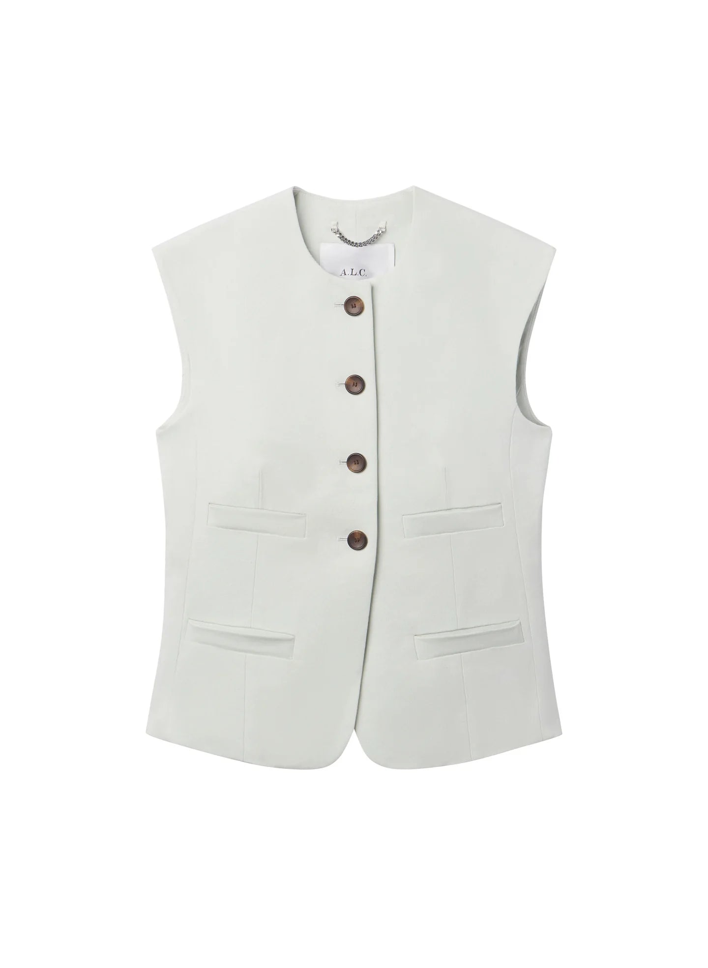 A.L.C. Georgie Linen Vest - Pale Mint