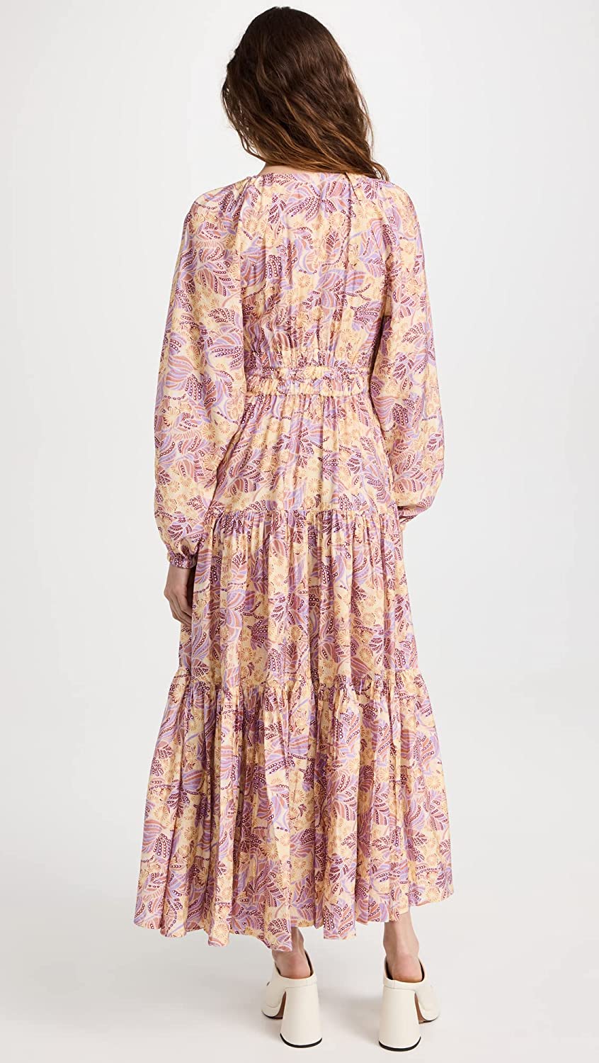 A.L.C. Womens Iman Floral Maxi Dress - Canary/Iris Multi