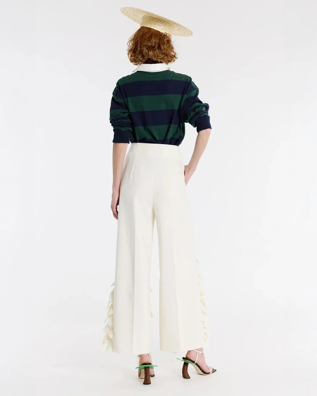 A.W.A.K.E. MODE Culottes with Rectangle Detail - White