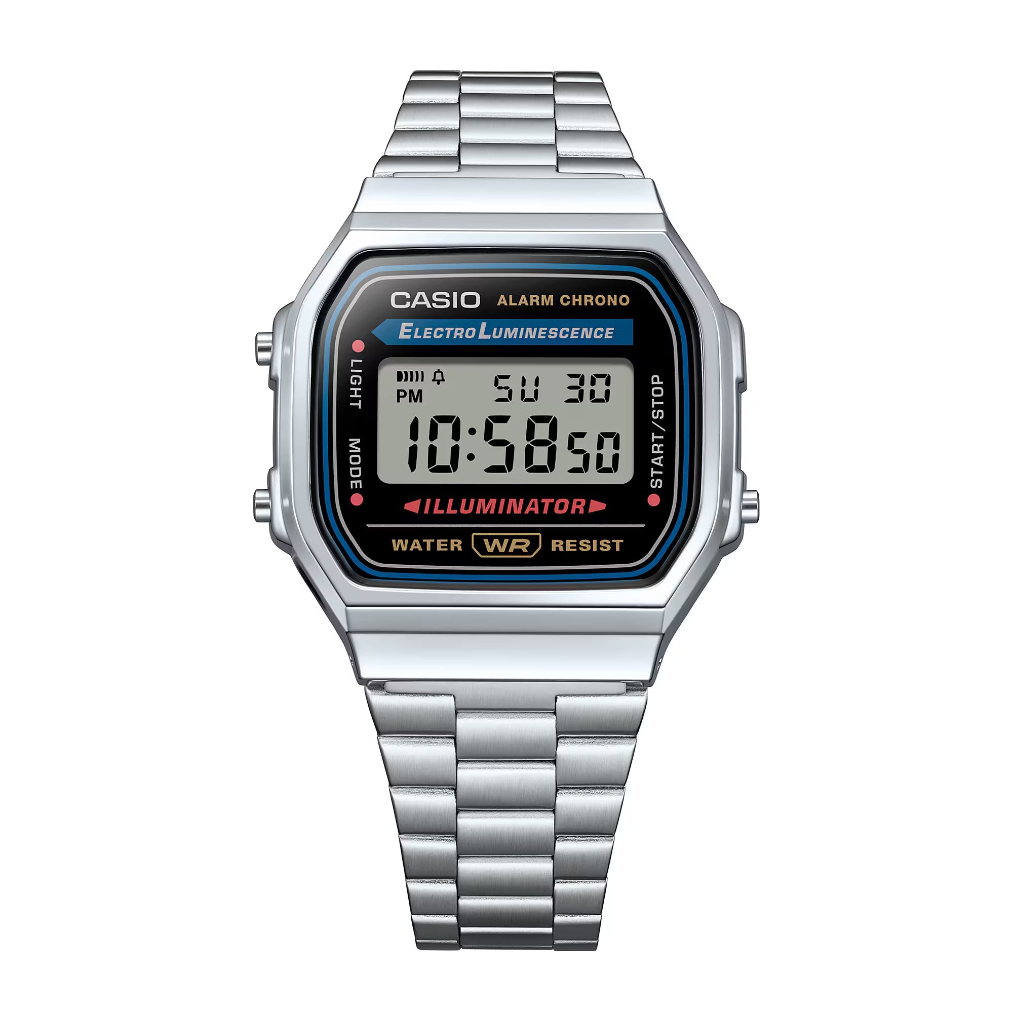 Casio A168W-1 Watch - Silver