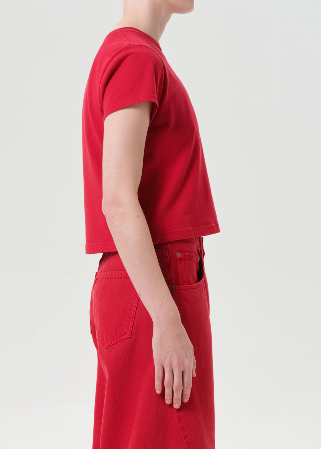 AGOLDE Adine Shrunken Tee - Tomato
