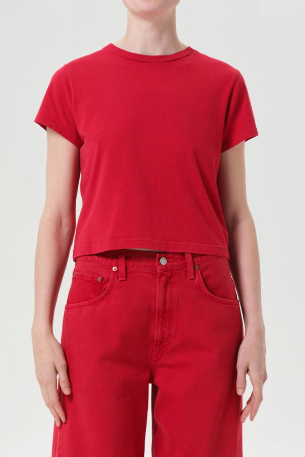 AGOLDE Adine Shrunken Tee - Tomato