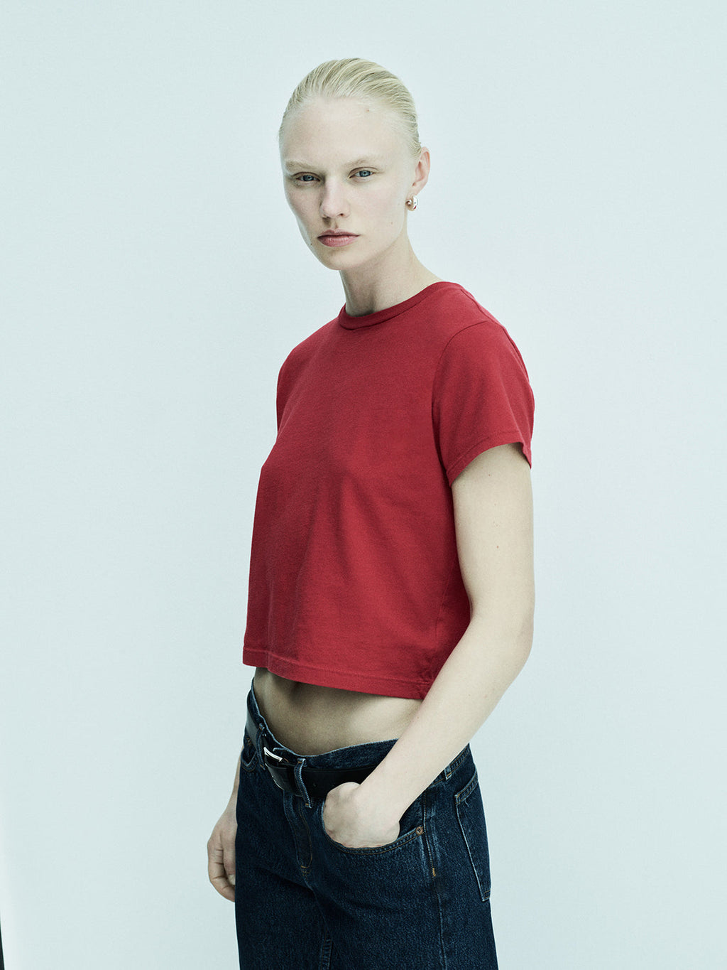 AGOLDE Adine Shrunken Tee - Tomato