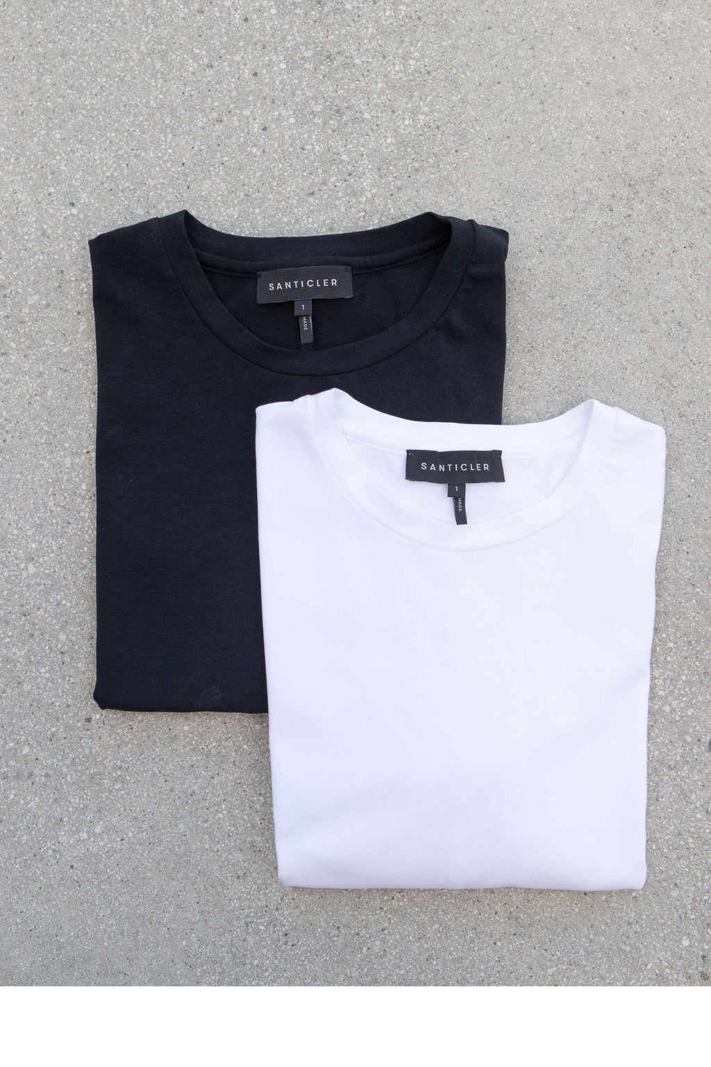 Santicler ADRY ORGANIC COTTON BUNDLE CREW NECK T SHIRT - Black/White