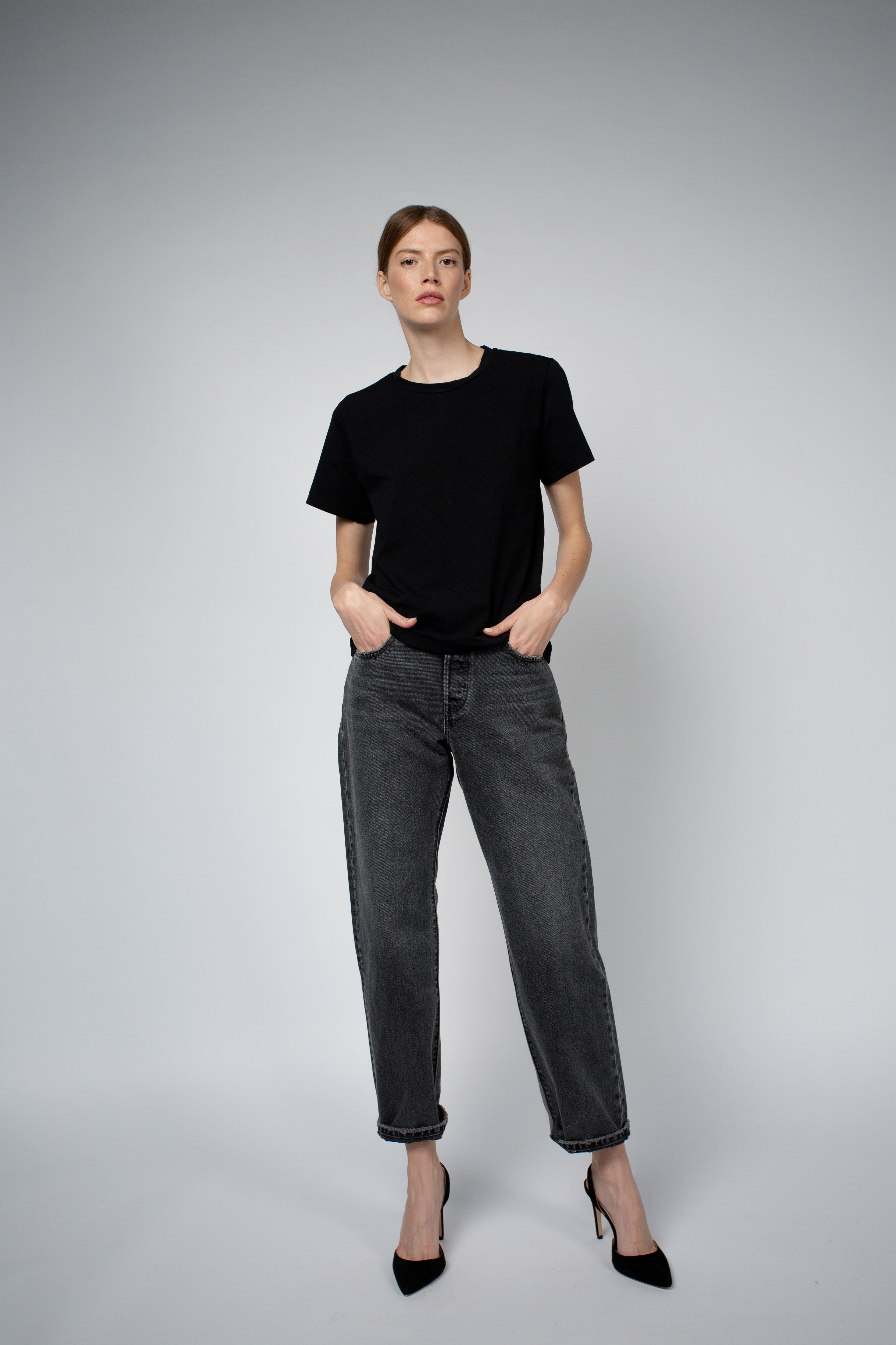 Santicler ADRY ORGANIC COTTON BUNDLE CREW NECK T SHIRT - Black/White