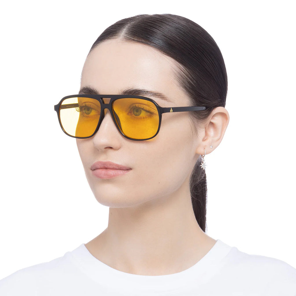 AIRE Monoceros Sunglasses - Black Frame/Yellow Lens