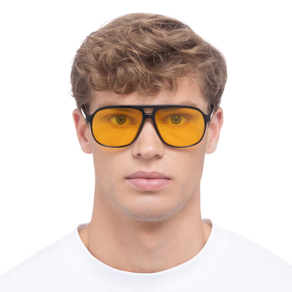 AIRE Monoceros Sunglasses - Black Frame/Yellow Lens