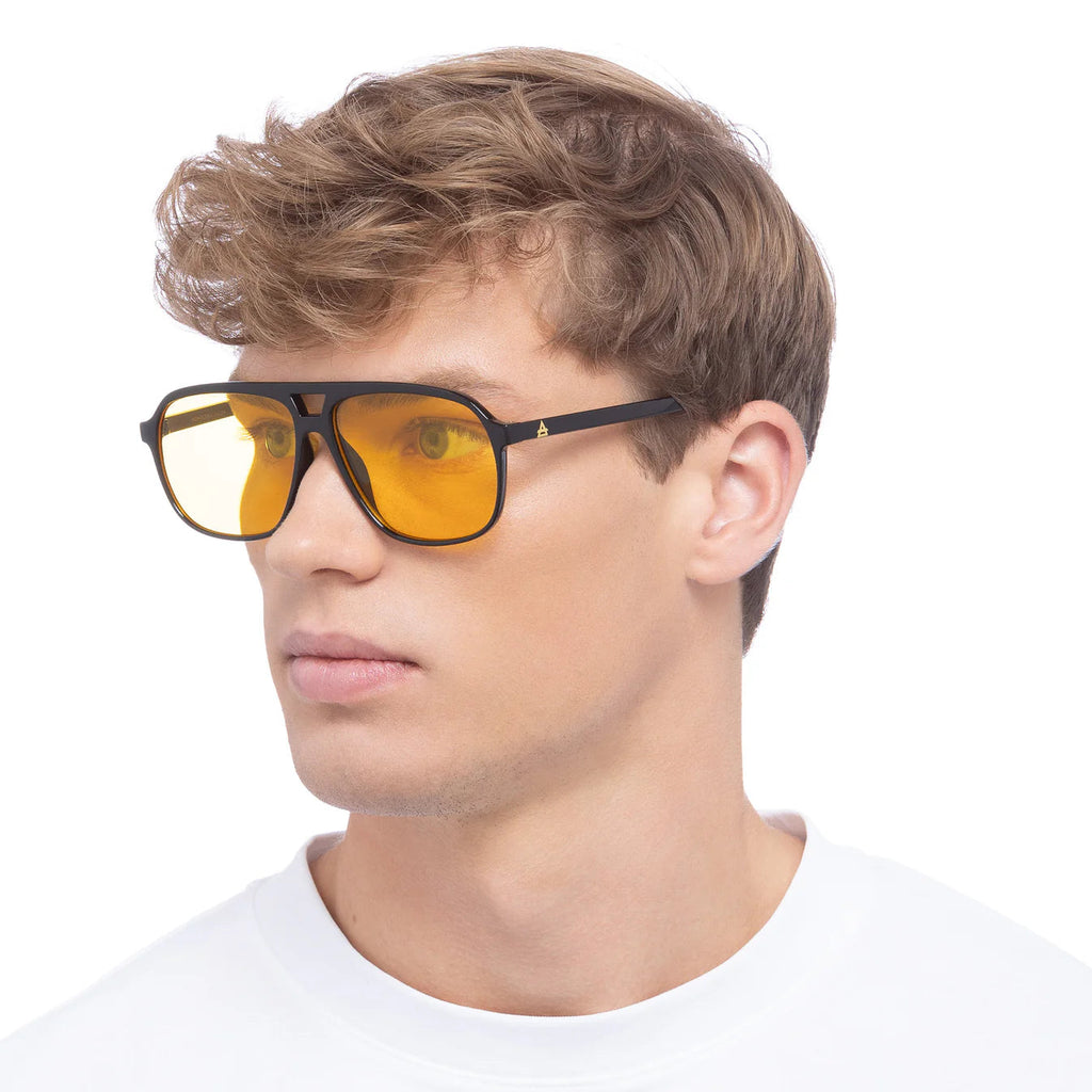 AIRE Monoceros Sunglasses - Black Frame/Yellow Lens