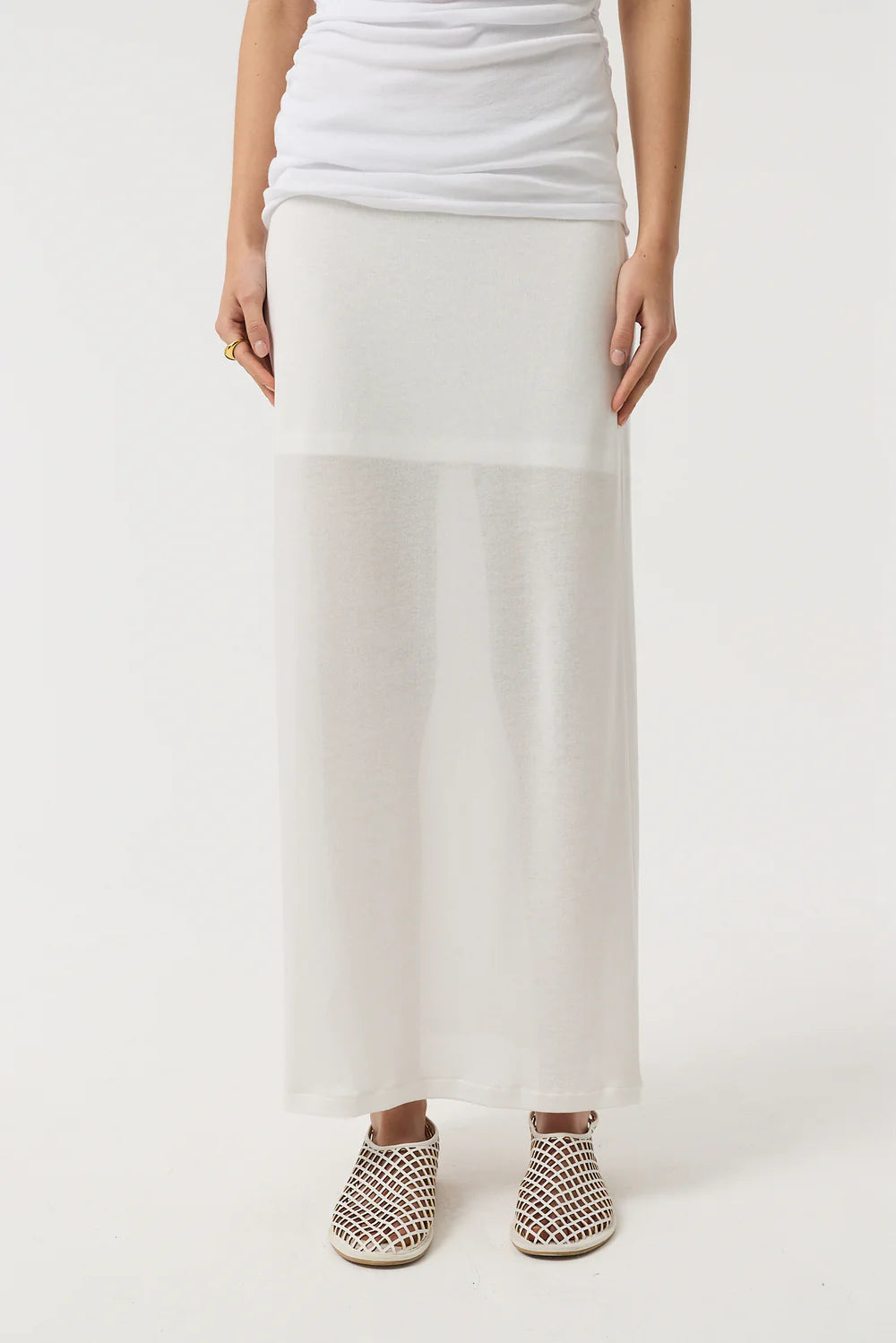 AKYN Ada Maxi Skirt - Off White