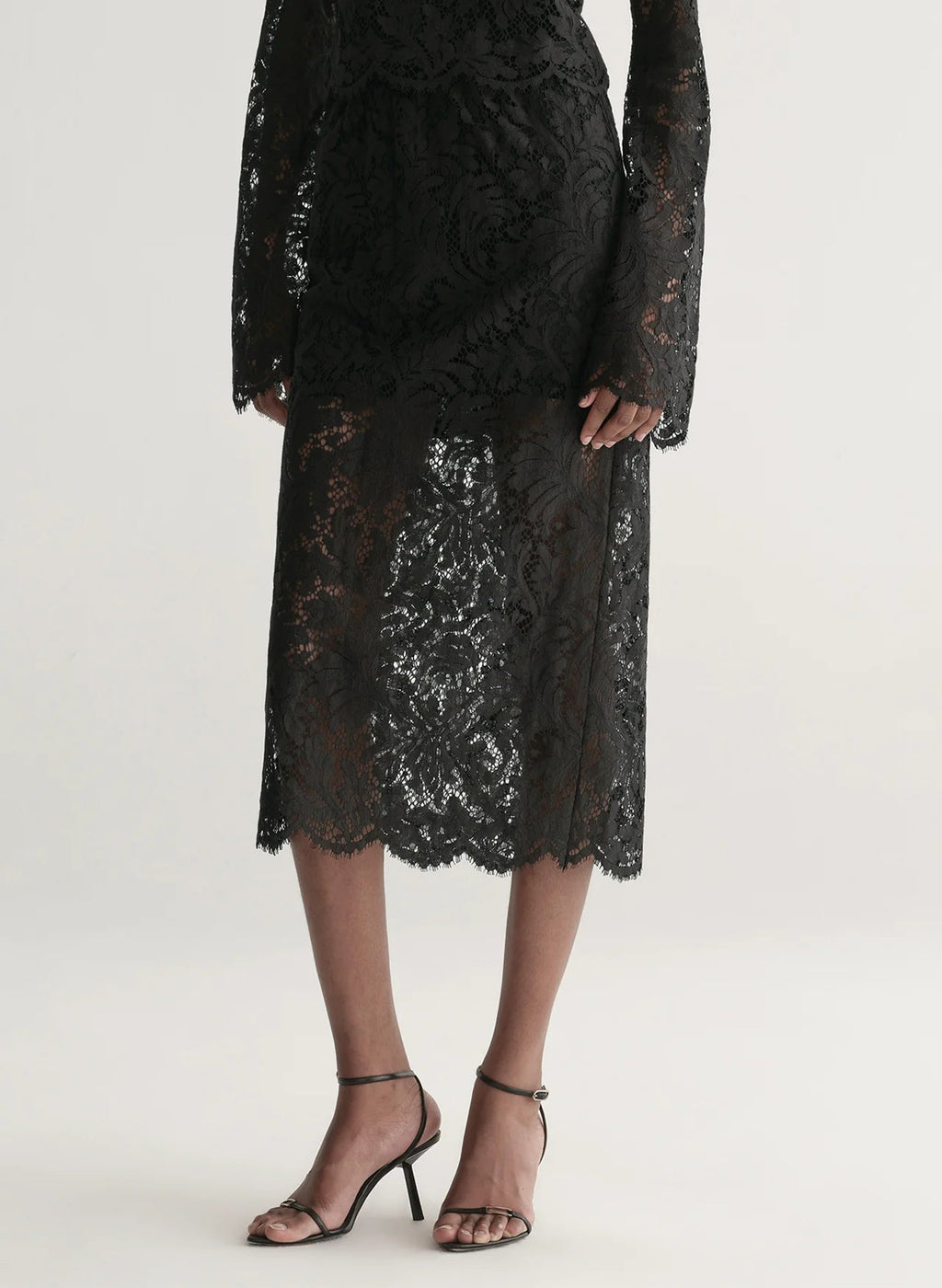A.L.C. Lydia Lace Midi Skirt