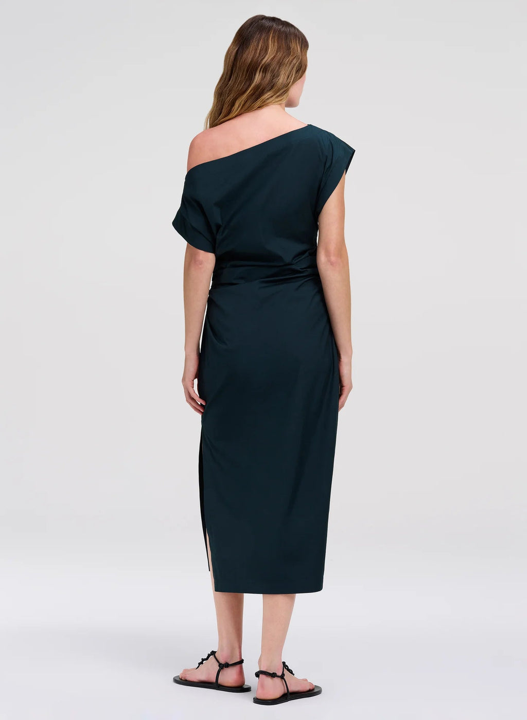 A.L.C. Nara Stretch Cotton Off Shoulder Midi Dress