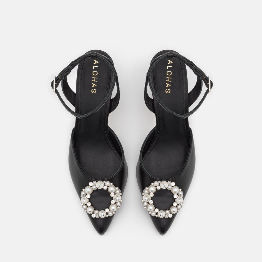 Alohas Cinderella Crystal Pumps - Crystal Black