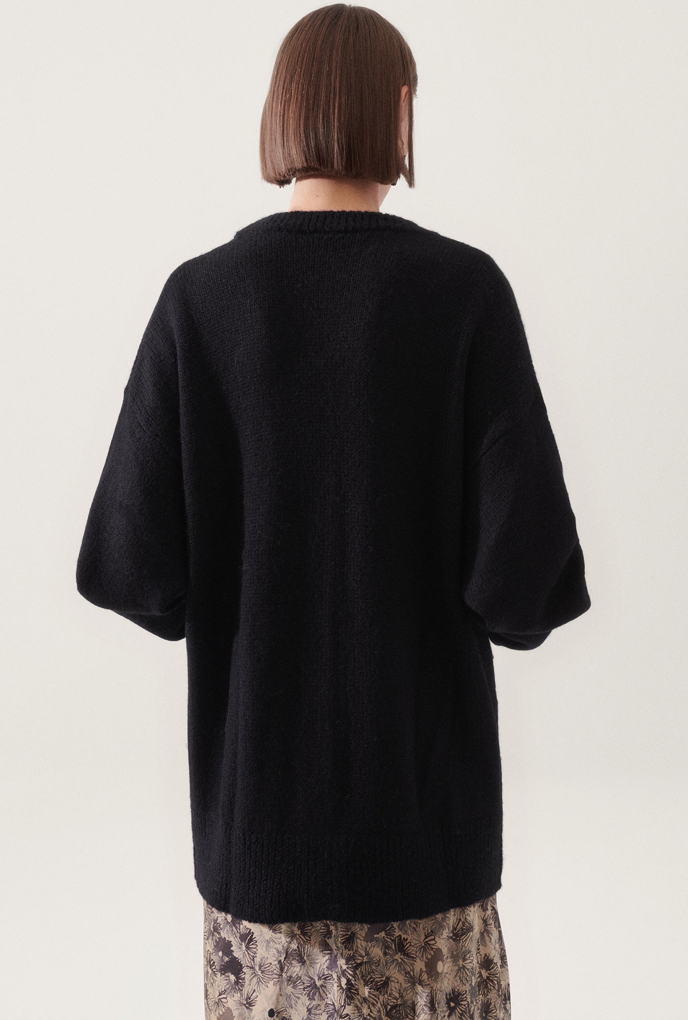 Silk Laundry Alpaca Slouch Cardigan - Black