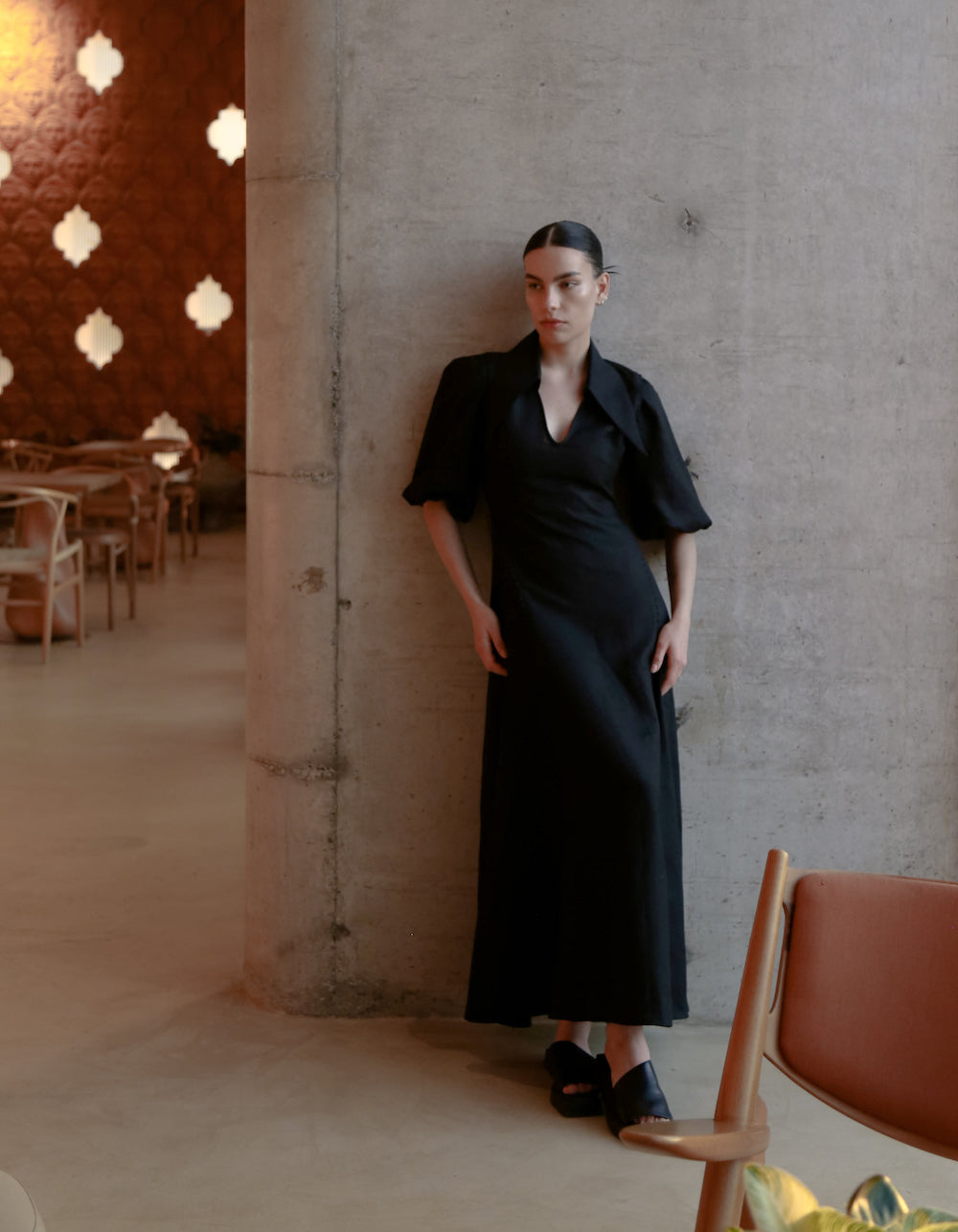 MAET AMARI Maxi Linen Dress - Black