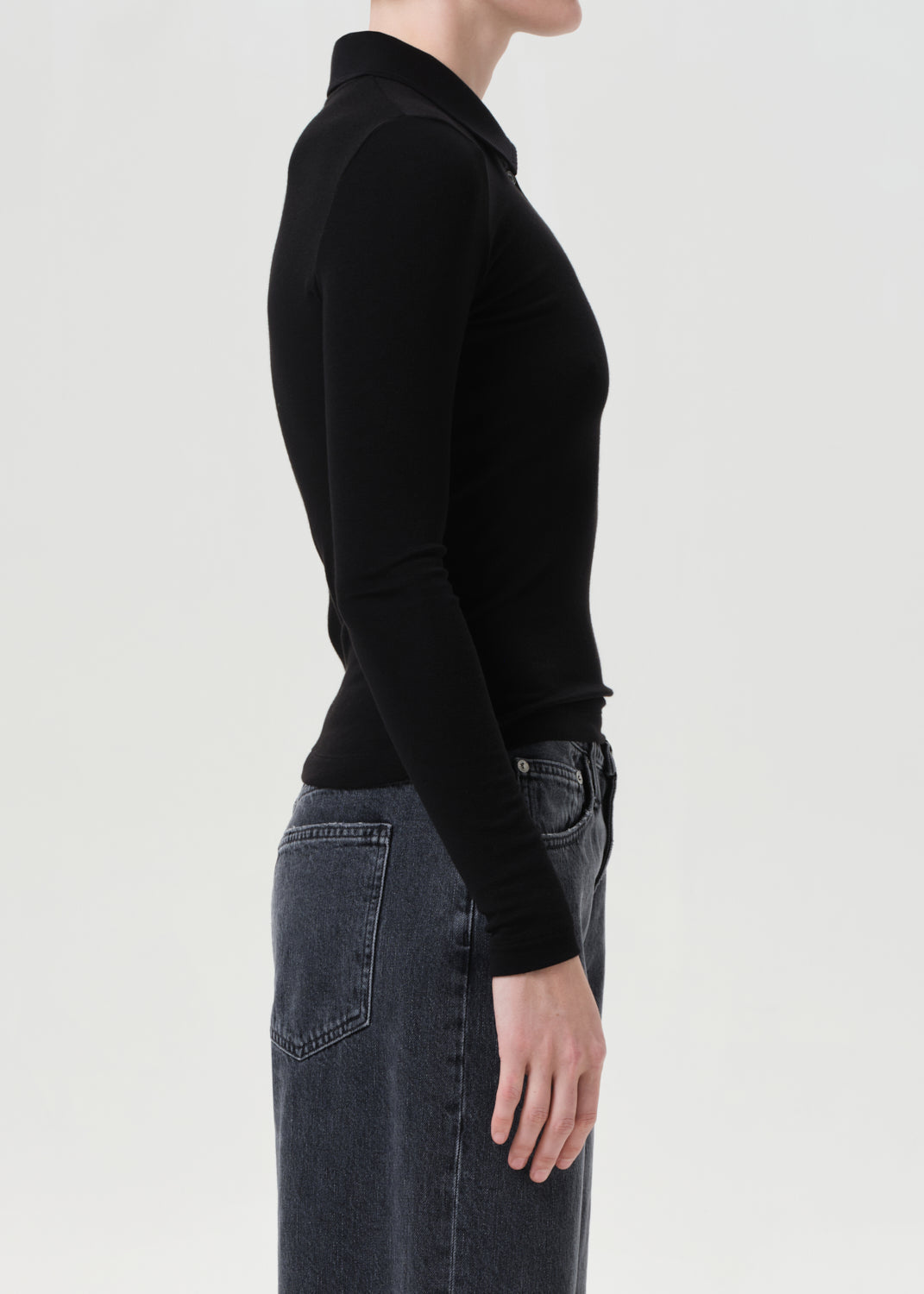 AGOLDE Amos Polo - Black