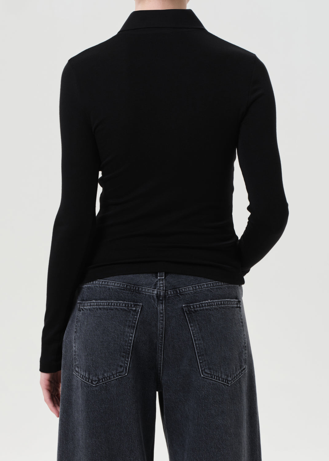 AGOLDE Amos Polo - Black