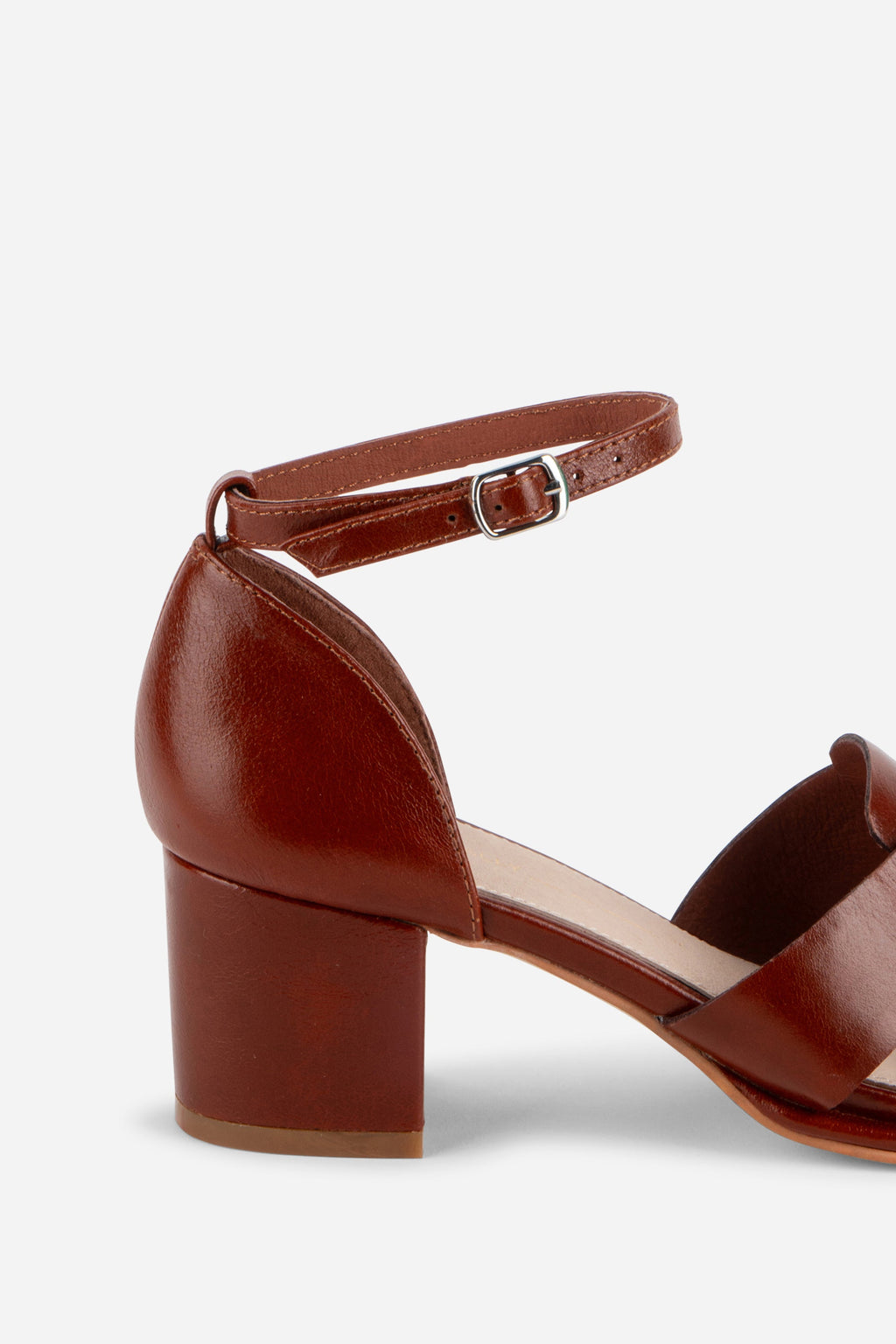 "INTENTIONALLY __________." April Oiled Leather Fisherman Sandal - Cognac