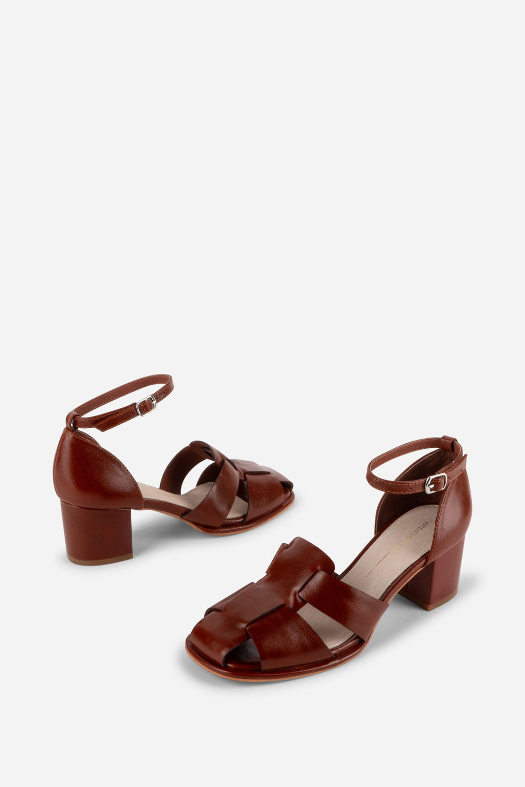 "INTENTIONALLY __________." April Oiled Leather Fisherman Sandal - Cognac