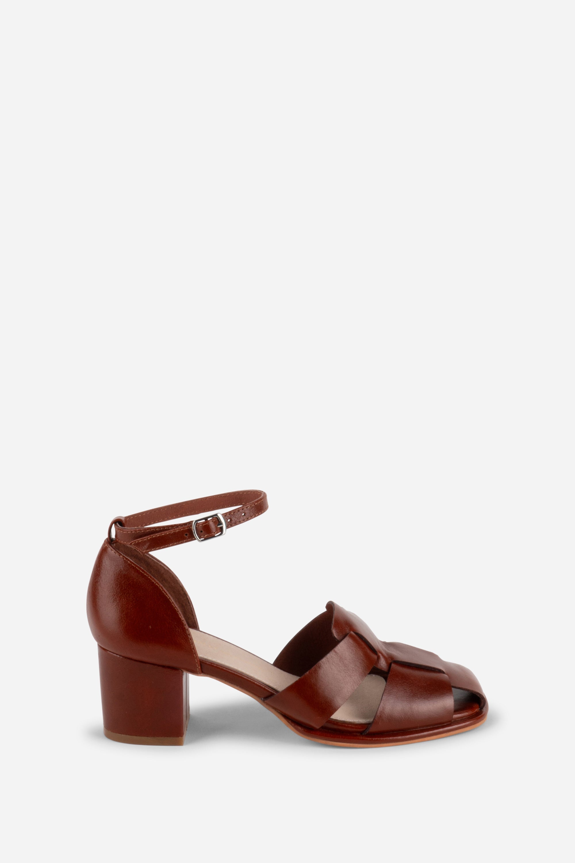 "INTENTIONALLY __________." April Oiled Leather Fisherman Sandal - Cognac