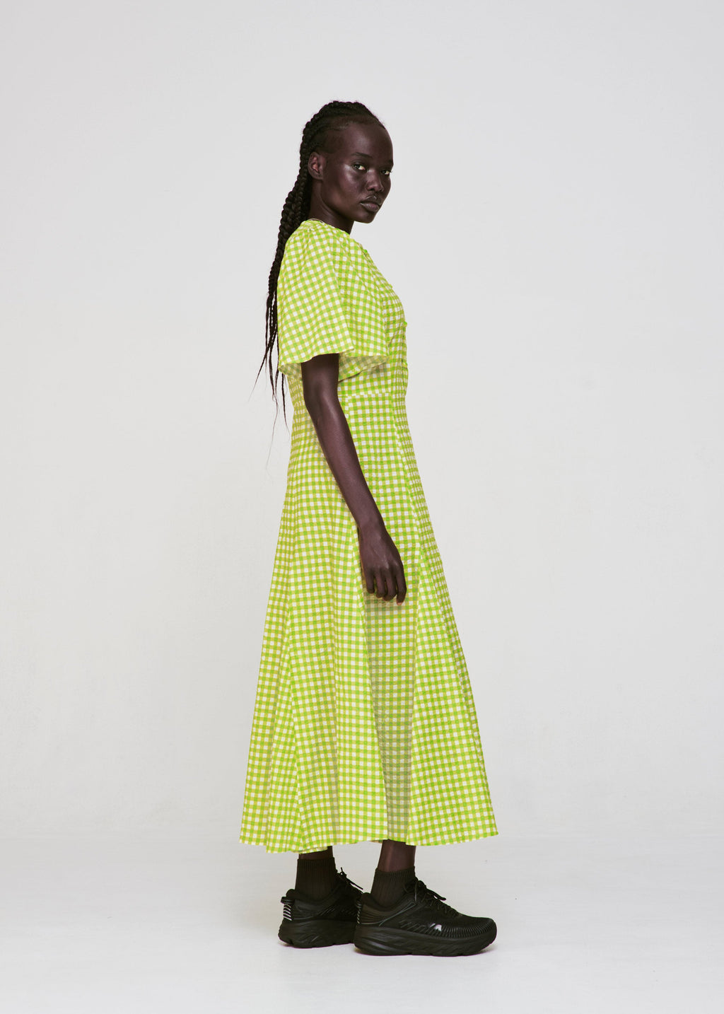 permanent vacation Lykke Dress - Lime Check