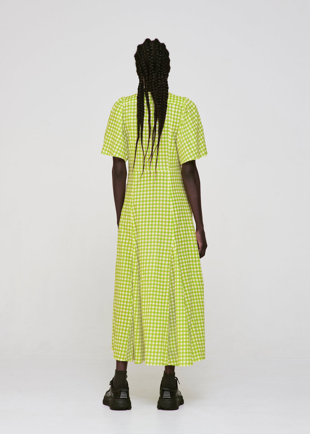 permanent vacation Lykke Dress - Lime Check