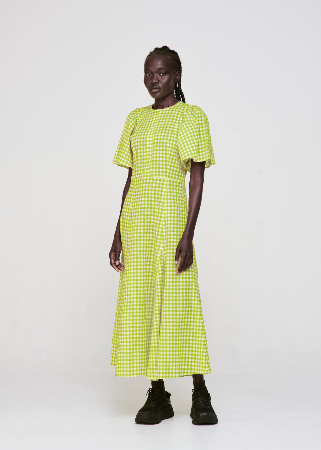 permanent vacation Lykke Dress - Lime Check