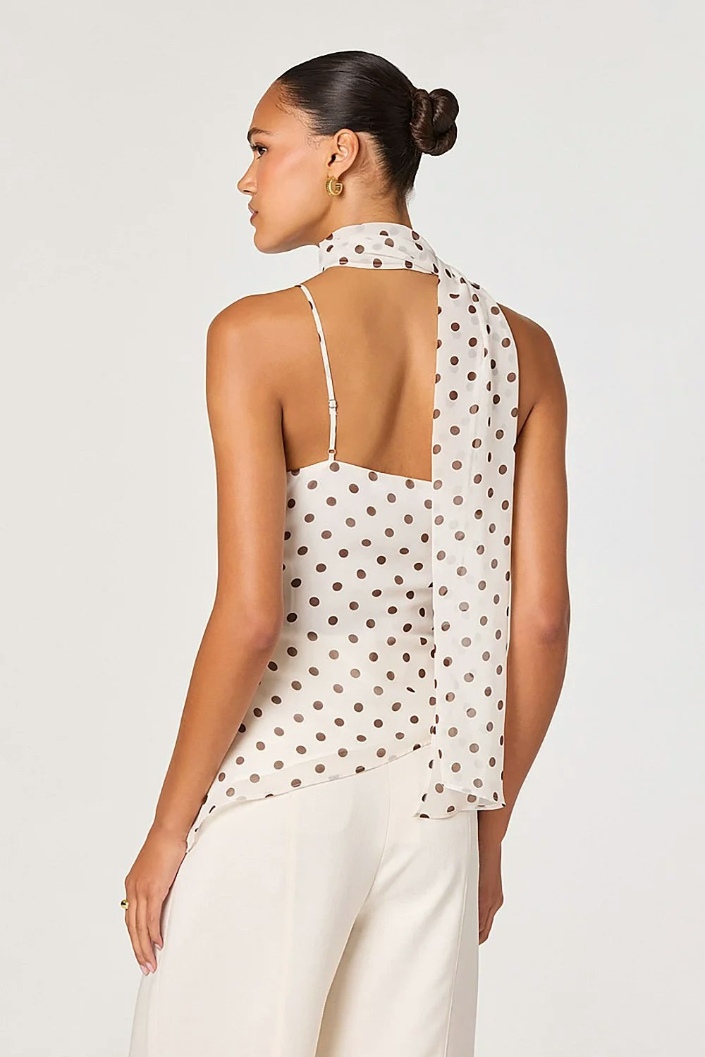 ASTR The Label Adrie Top - Cream Polka Dot