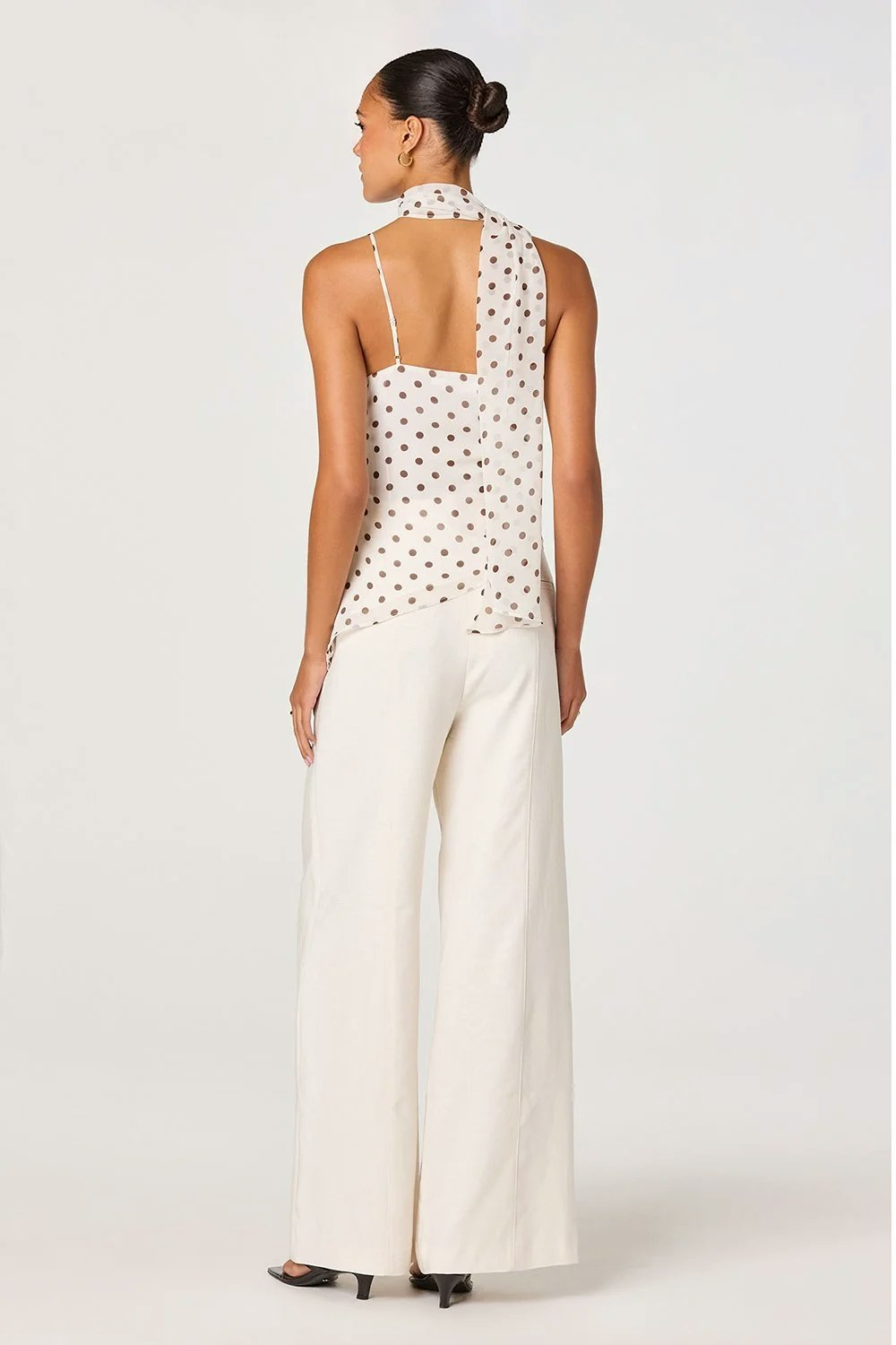 ASTR The Label Adrie Top - Cream Polka Dot