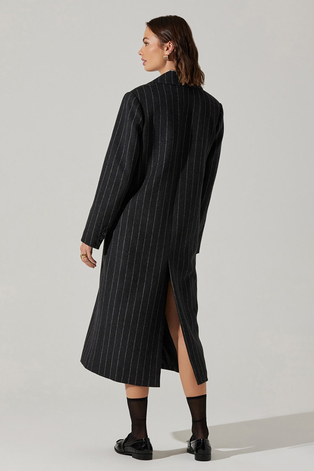 ASTR The Label Morana Coat - Grey Stripe