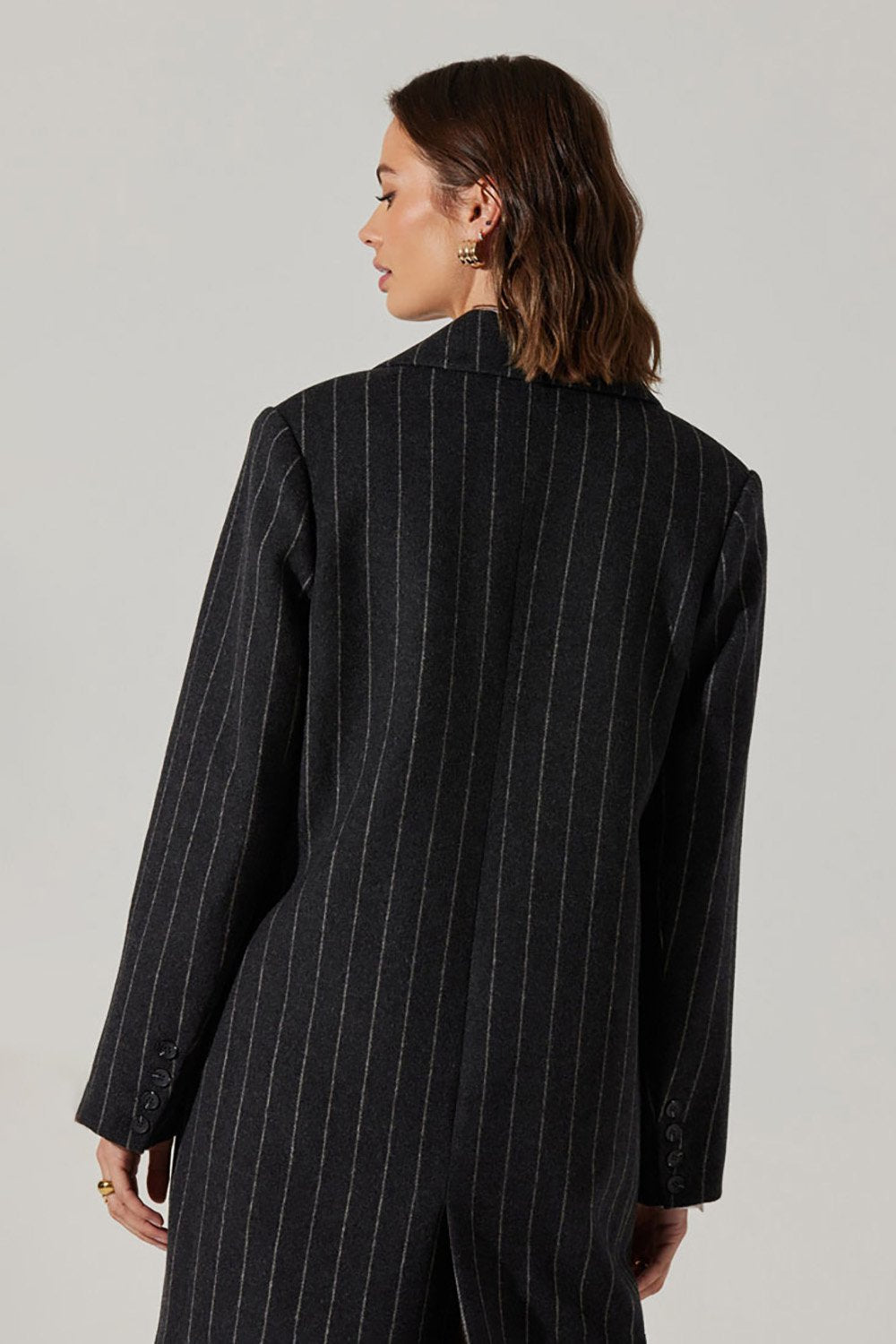 ASTR The Label Morana Coat - Grey Stripe