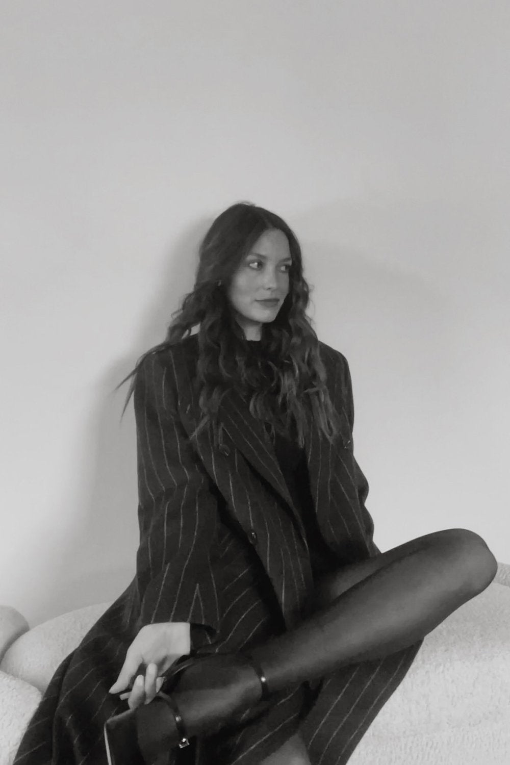 ASTR The Label Morana Coat - Grey Stripe