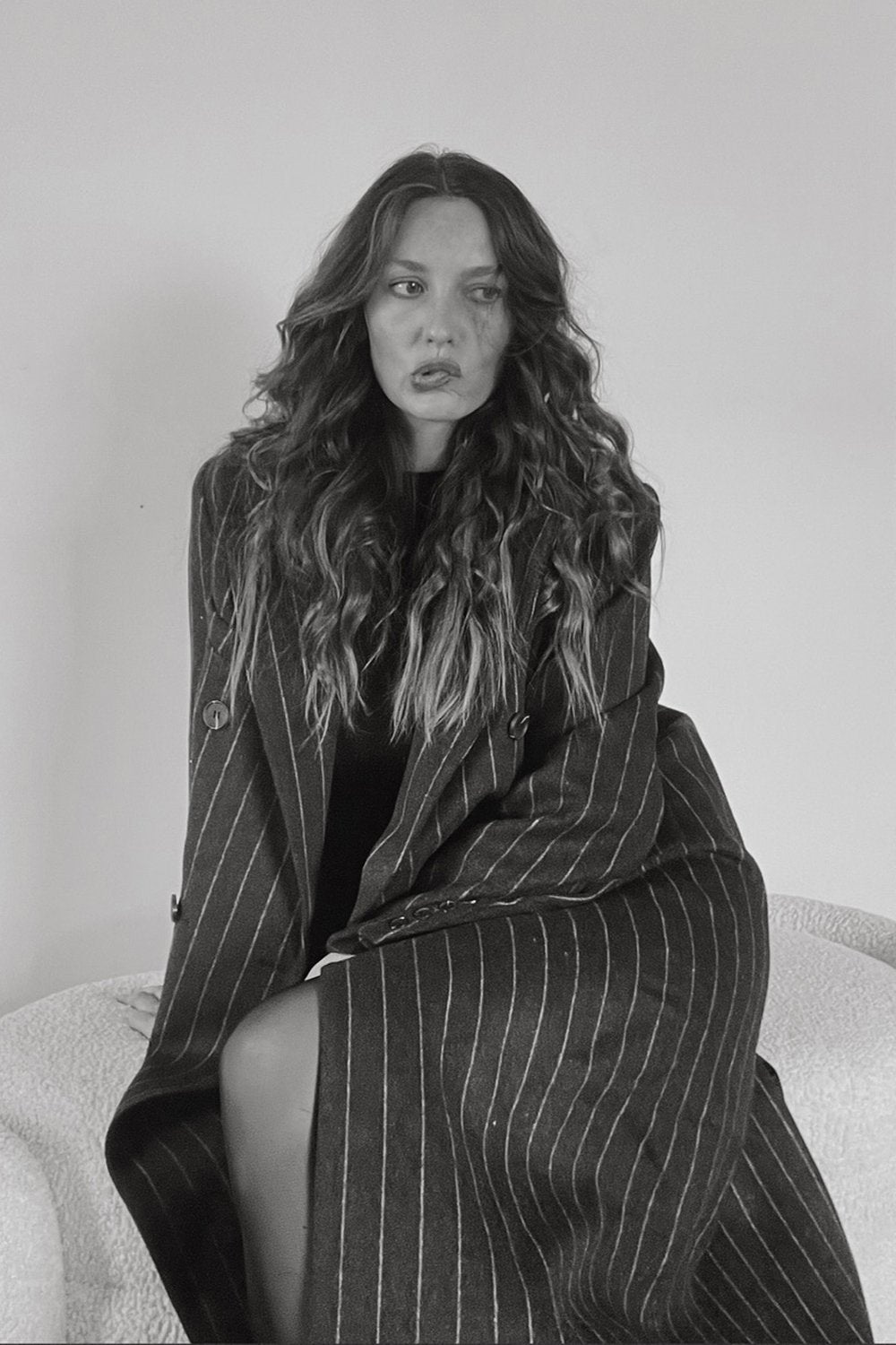 ASTR The Label Morana Coat - Grey Stripe