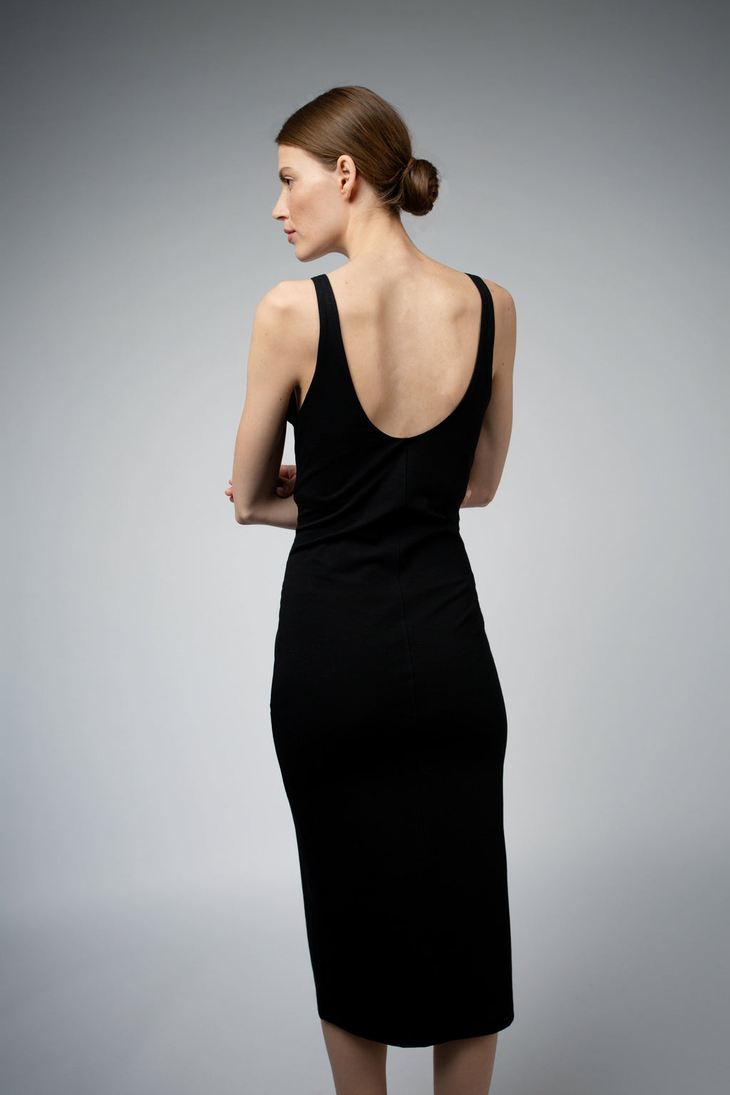 Santicler ASTRID ORGANIC COTTON DRESS WITH BUILT IN BRA - BLACK