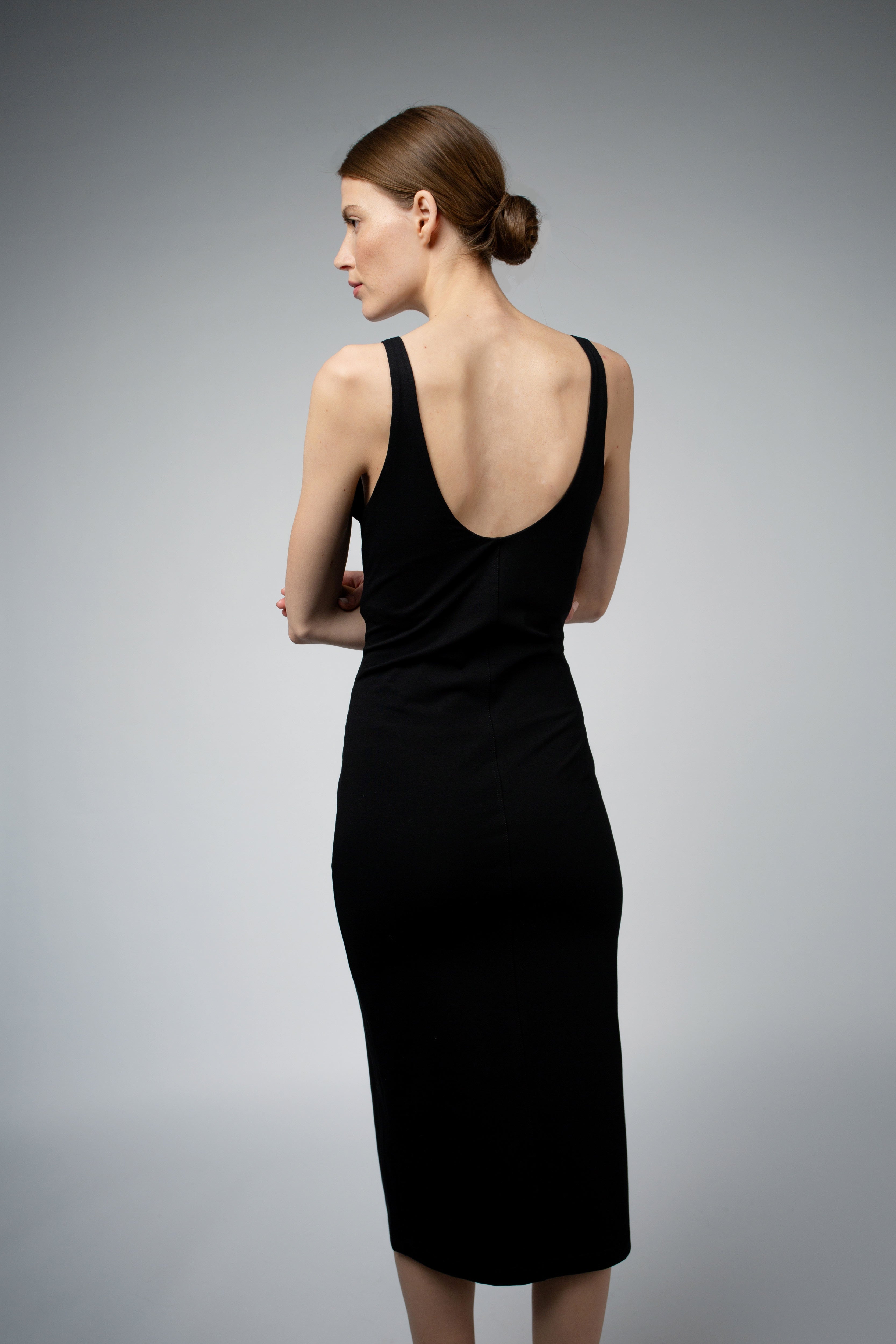 Santicler ASTRID ORGANIC COTTON DRESS WITH BUILT IN BRA - BLACK