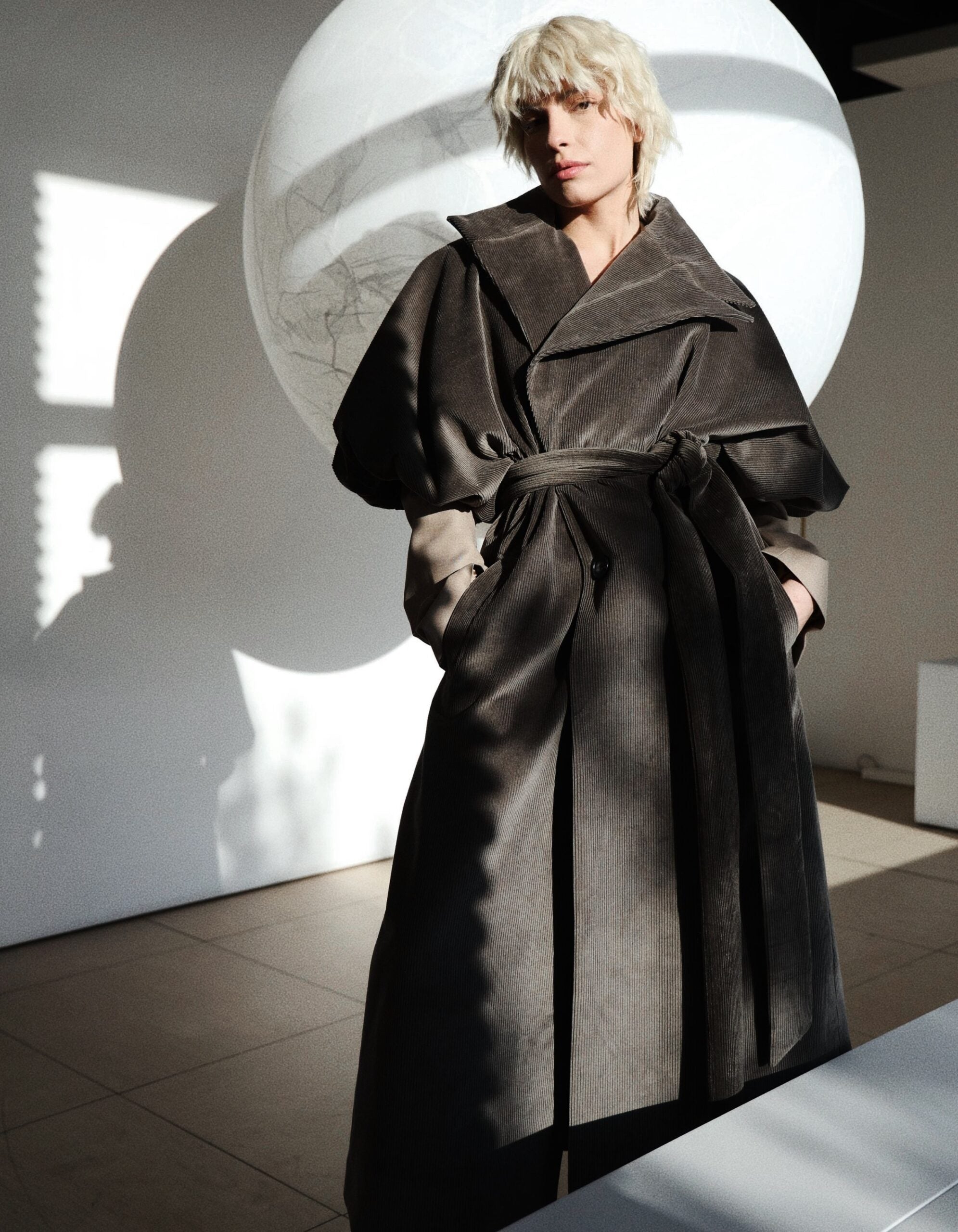 MAET Atem Corduroy Olive Maxi Coat