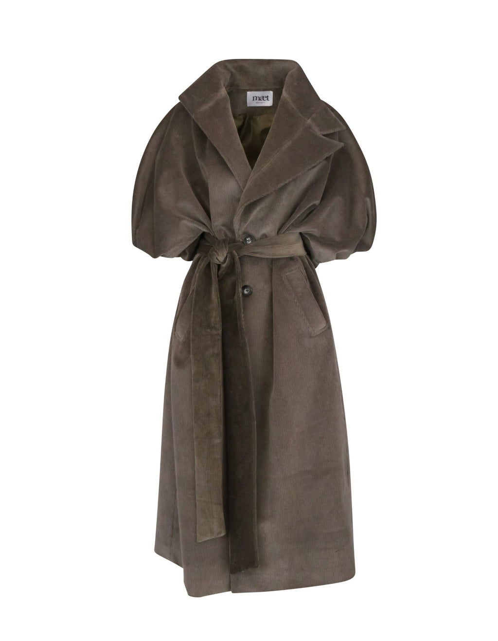 MAET Atem Corduroy Olive Maxi Coat