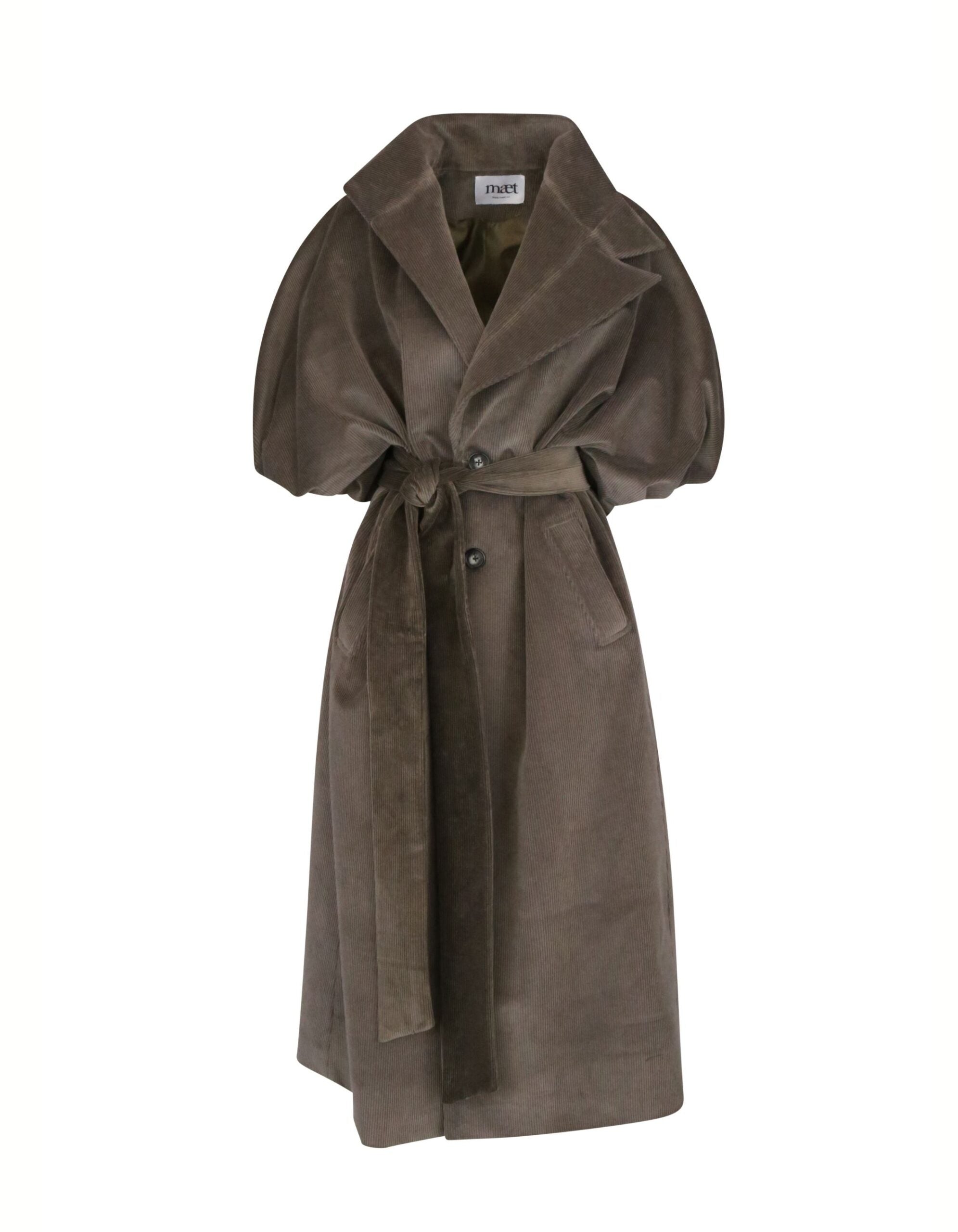MAET Atem Corduroy Olive Maxi Coat