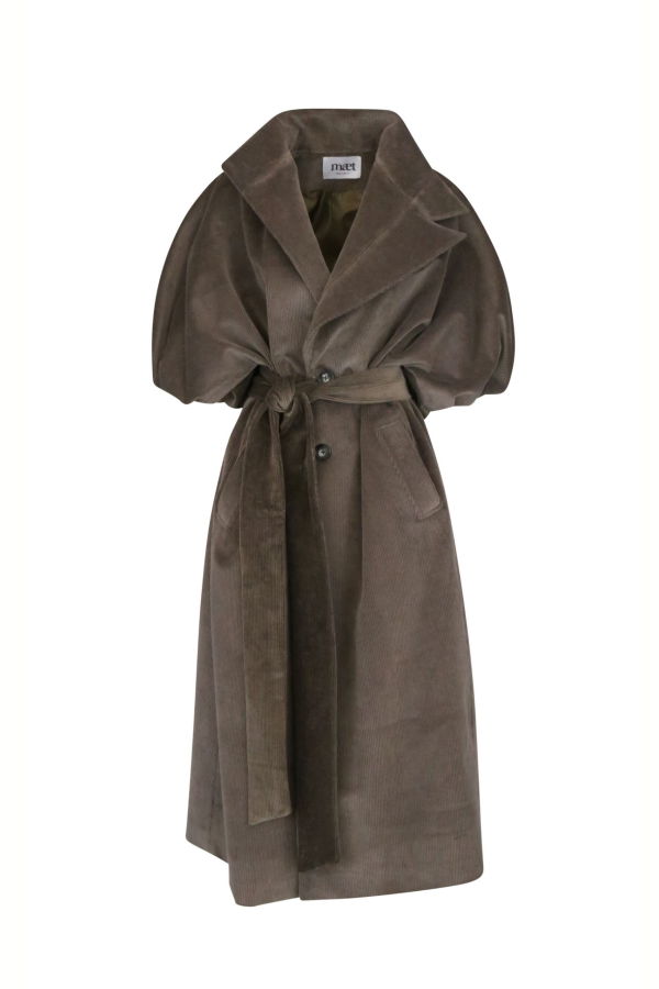 MAET Atem Corduroy Olive Maxi Coat