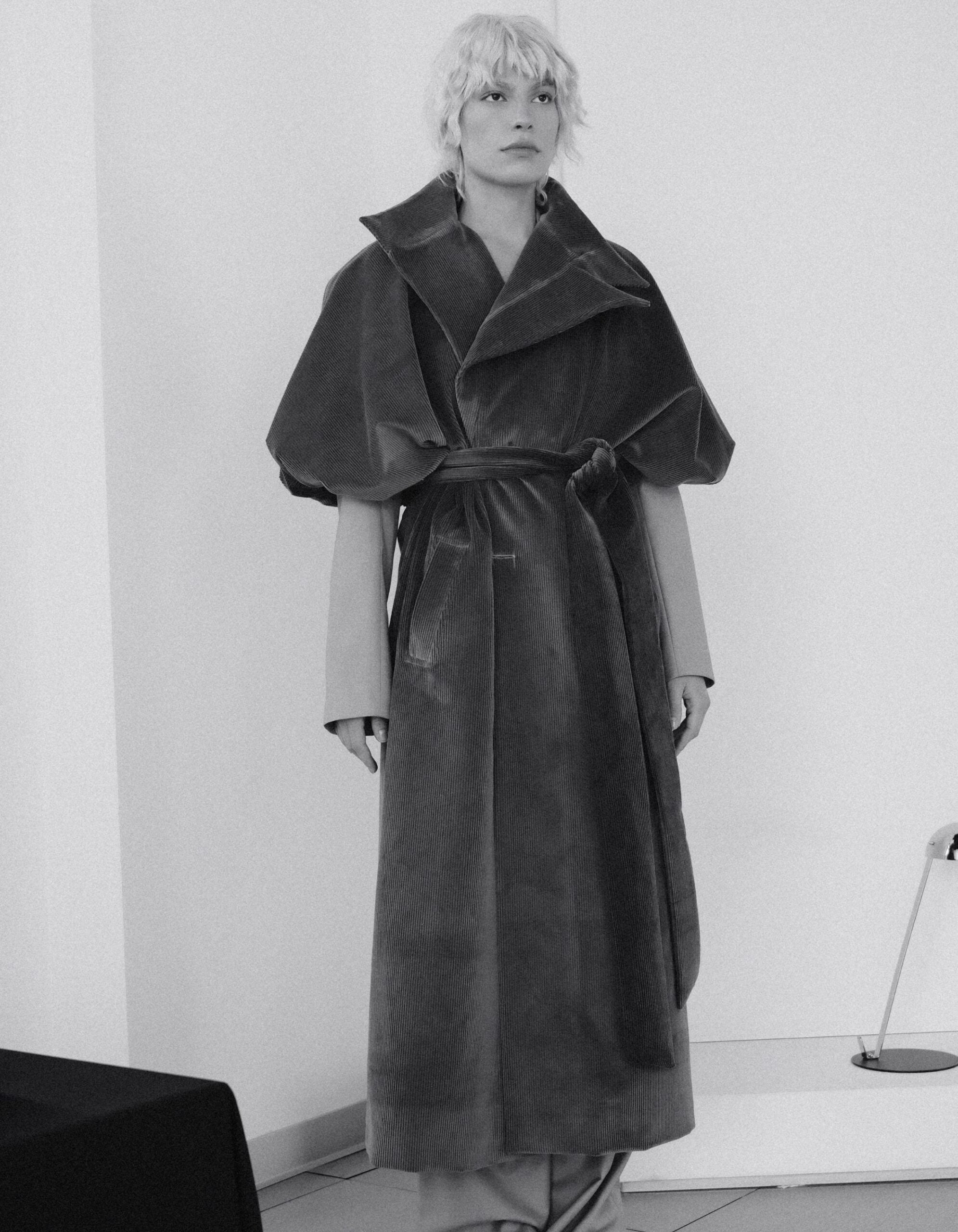 MAET Atem Corduroy Olive Maxi Coat