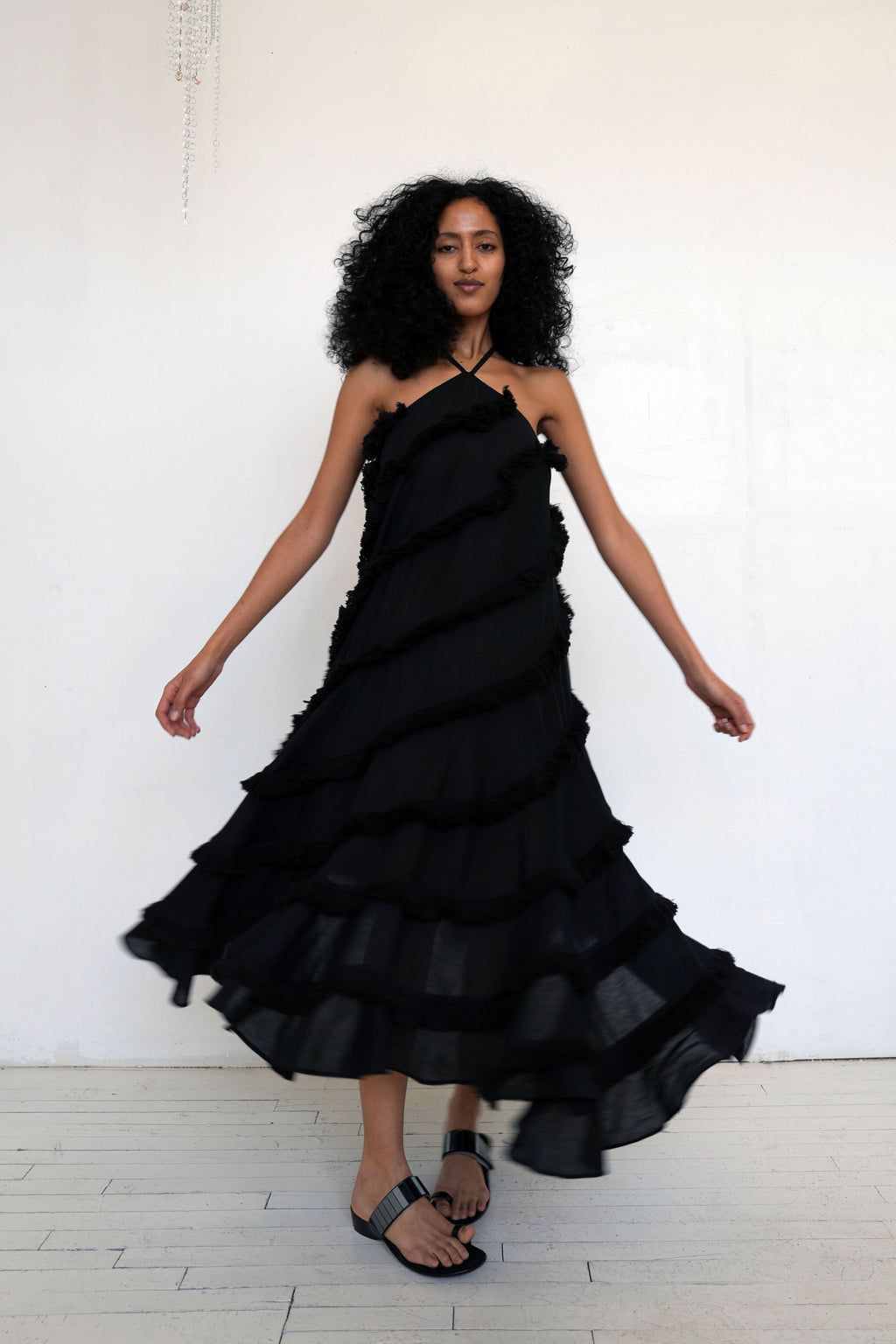 Abacaxi Spiral-Seamed Fringe Dress