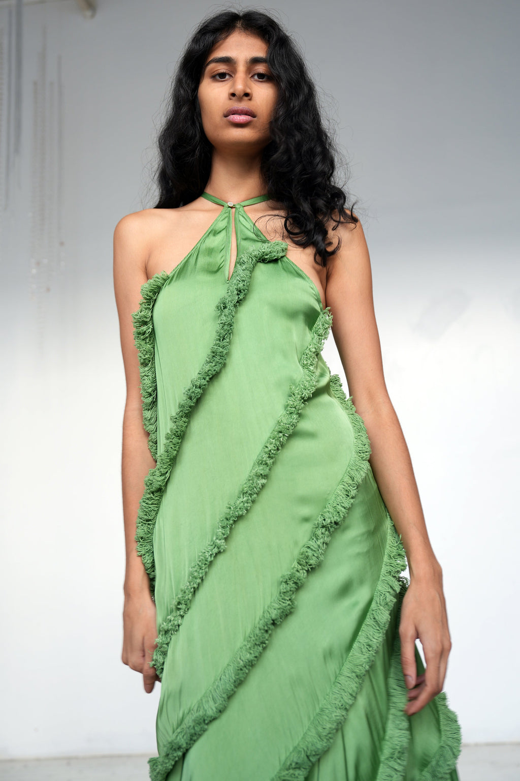 Abacaxi Spiral-Seamed Fringe Dress