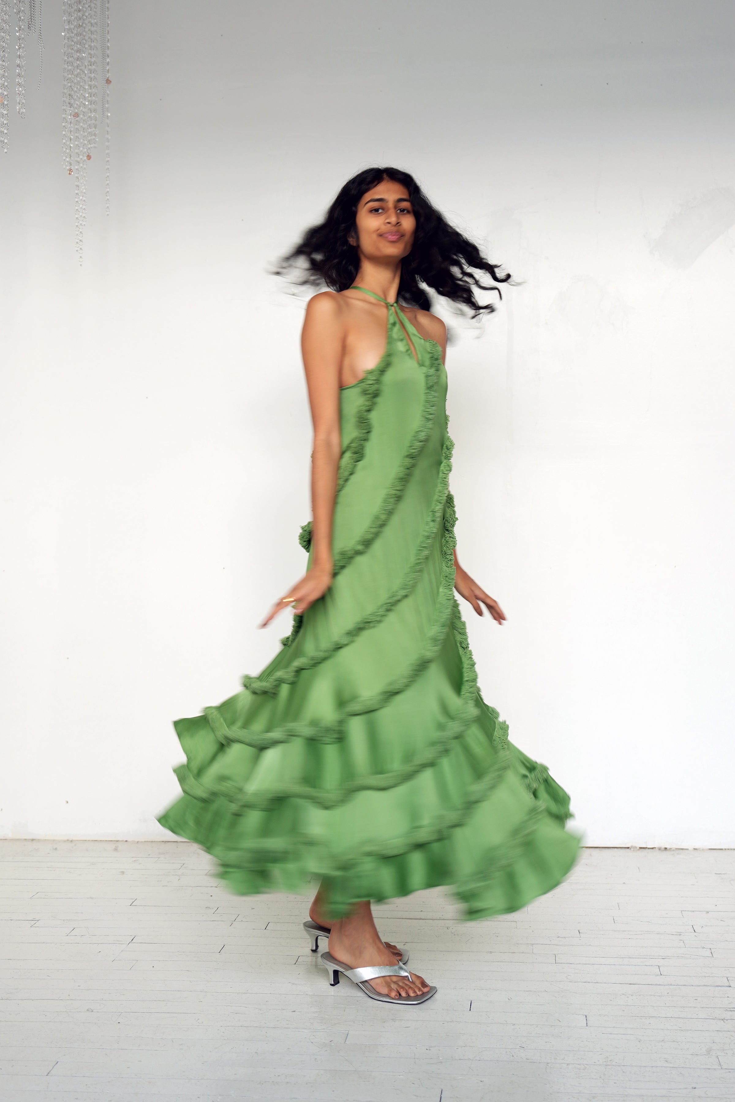 Abacaxi Spiral-Seamed Fringe Dress